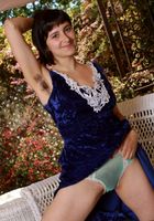 Hairy and petite Altaira poses nude outside, Altaira (alt002) ATK Natural & Hairy: Altaira (Hairy and petite Altaira poses nude outside)