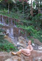Dani toys her shaved pussy outdoors., Dani Jensen (dan060) ATK Galleria: Dani Jensen (Dani toys her shaved pussy outdoors.)