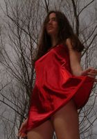 Red dress on an winter's day, Josie (jos015) ATK Natural & Hairy: Josie (Red dress on an winter's day)