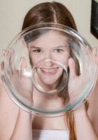 Hairy Lara pees in a bowl, Lara Brookes (lar019) ATK Archives: Lara Brookes (Hairy Lara pees in a bowl)