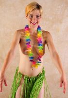 Hairy babe Milo teases in her Hawaiian costume, Milo Chase (mil037) ATK Petites: Milo Chase (Hairy babe Milo teases in her Hawaiian costume)