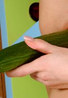 Naughty babe Nikolett uses a cucumber to masturbate with, Nikolett (nik015) ATK Exotics: Nikolett (Naughty babe Nikolett uses a cucumber to masturbate with)