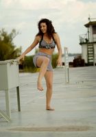 Sativa is outside at the dock, stripping by the waterfront., Sativa Verte (sat007) ATK Natural & Hairy: Sativa Verte (Sativa is outside at the dock, stripping by the waterfront.)