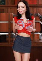 Jean shorts and knee-high socks on Selina, Selina Imai (sel019) ATK Petites: Selina Imai (Jean shorts and knee-high socks on Selina)