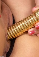 Blond with gold vibrator, Silvia (sil006) ATK Archives: Silvia (Blond with gold vibrator)
